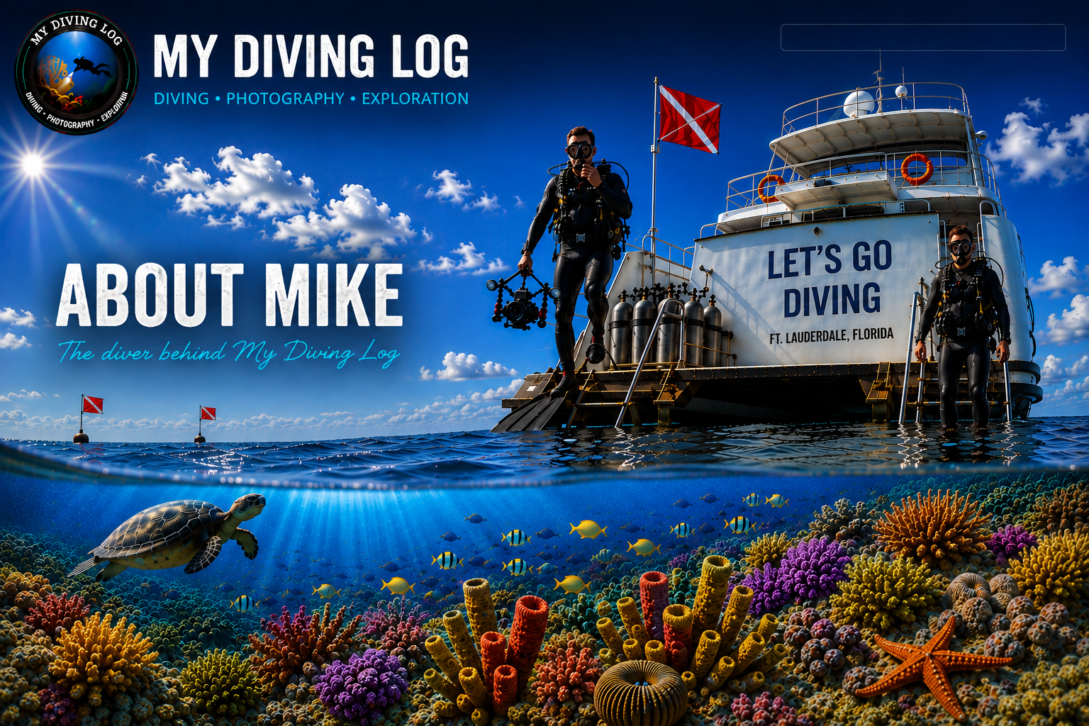 About Mike hero - diver and dive boat
